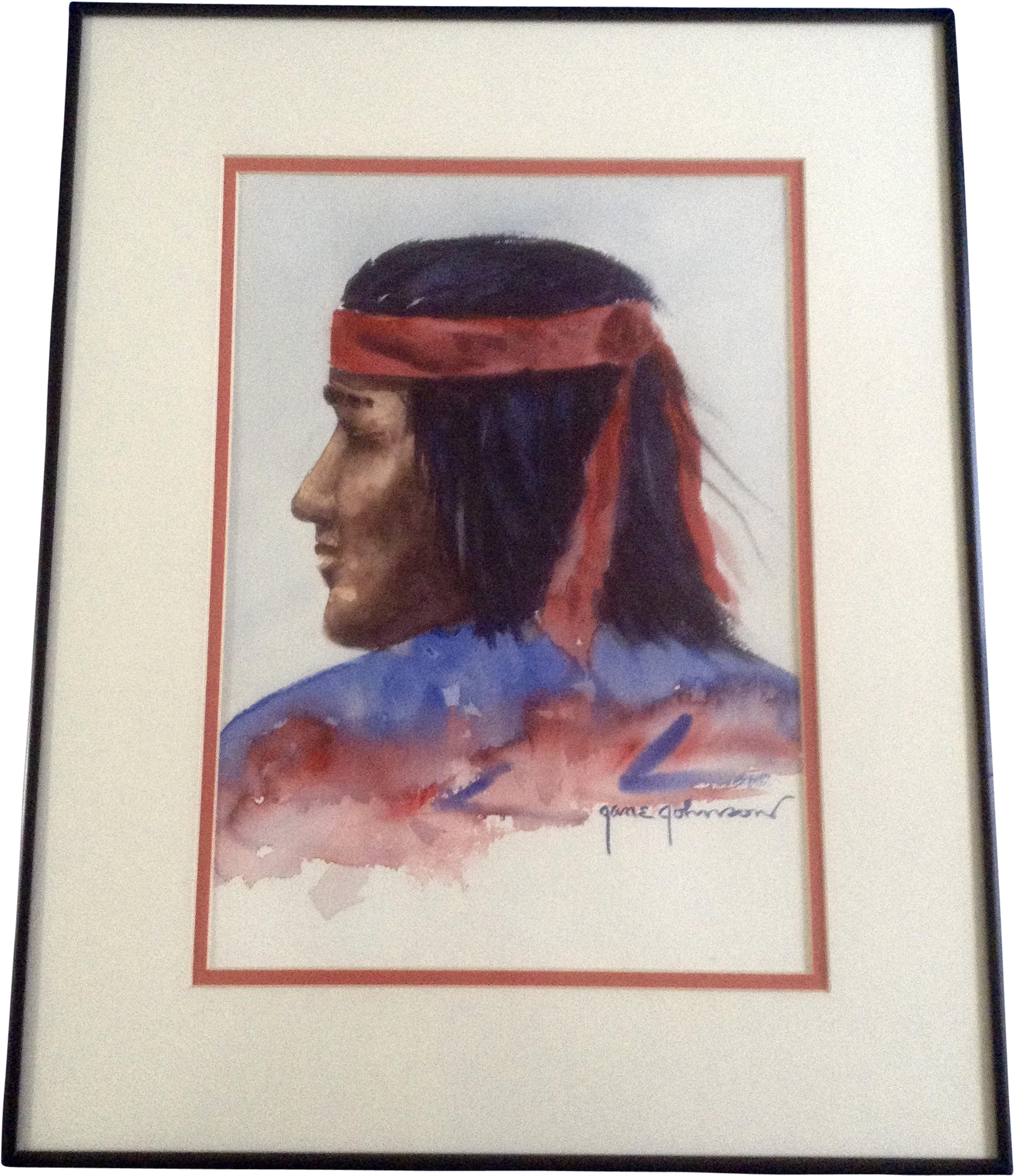Jane Johnson, Native American Indian Watercolor Painting - Watercolor Painting (2048x2048), Png Download