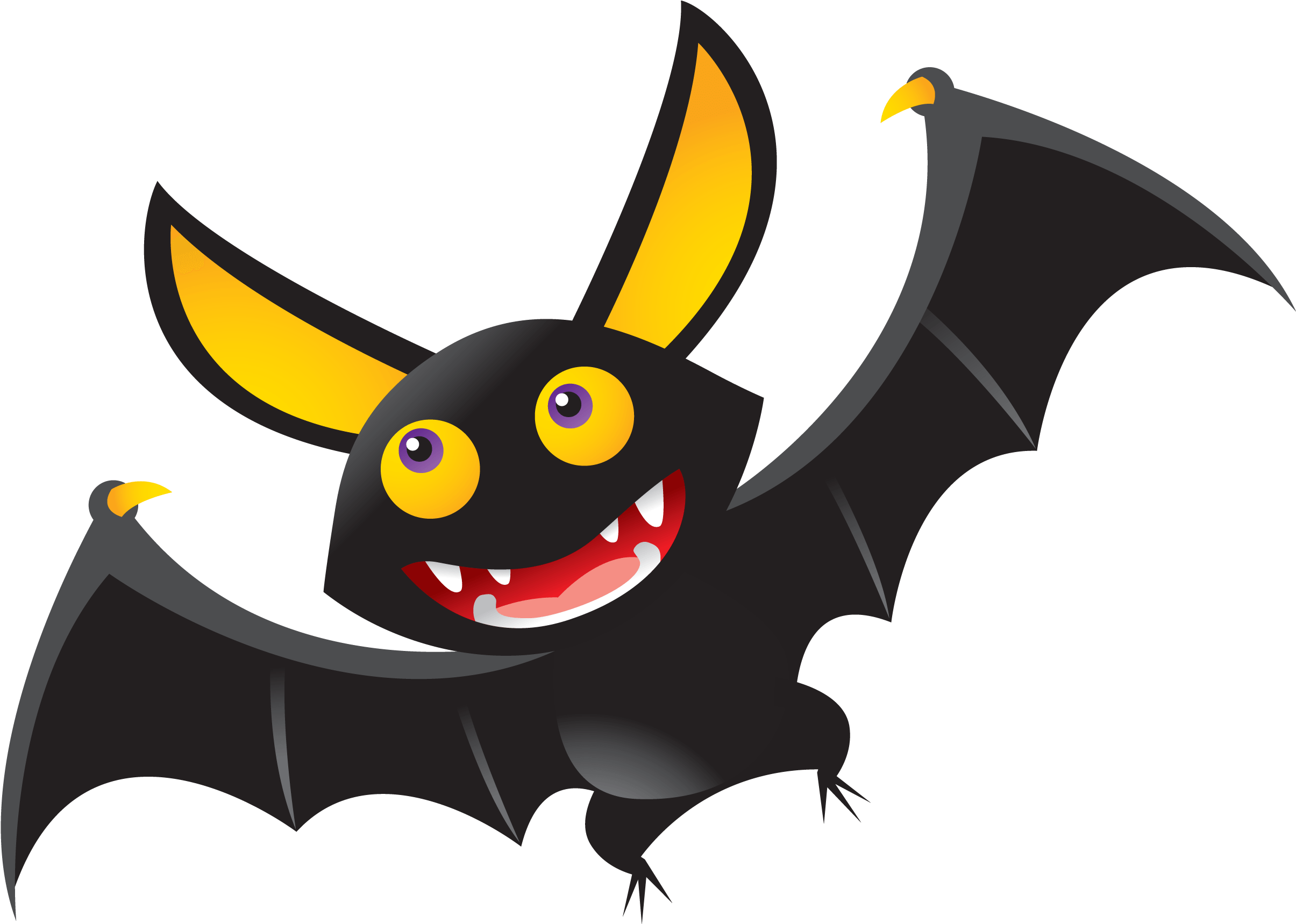 Bat Illustration Transparent Stickpng - Cute Halloween Bat Clipart (2474x1760), Png Download