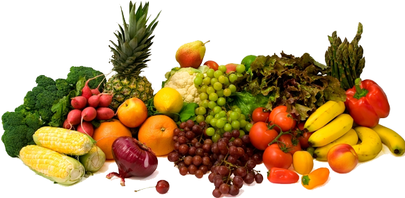 Healthy Food Png Clipart - Fruit And Vegetables Foods (597x286), Png Download