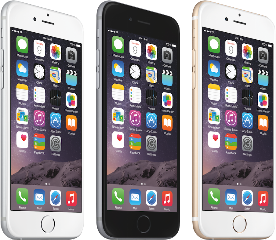 Iphone-6 - Iphone 6 Plus Colors Front (974x834), Png Download