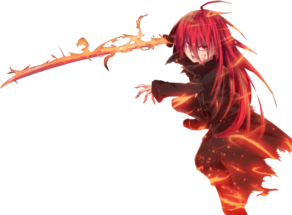Anime Fire Girl By Matis - Deviantart (1024x717), Png Download