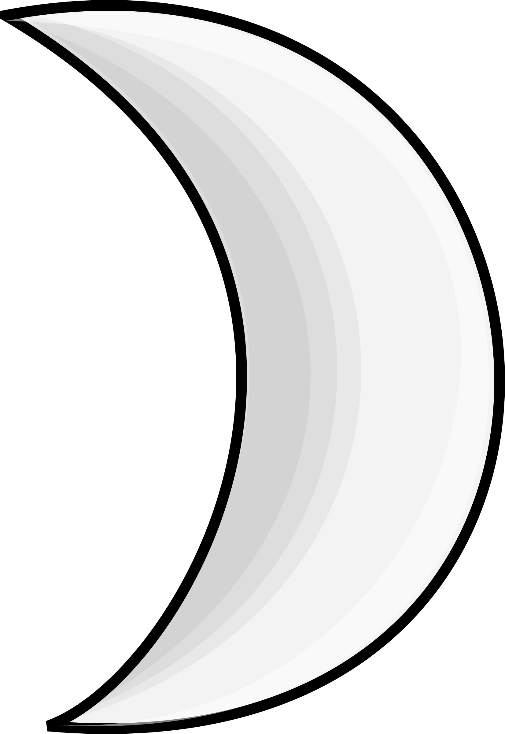 Night Clipart Silver Moon - White Half Moon Clipart (1652x2400), Png Download