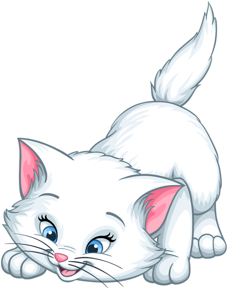 Cat Png Clipart - Cartoons Cute White Cats (481x600), Png Download