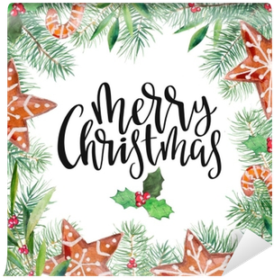Merry Christmas Pattern, Gingerbread, Firtree, Olive, - Christmas Day (400x400), Png Download