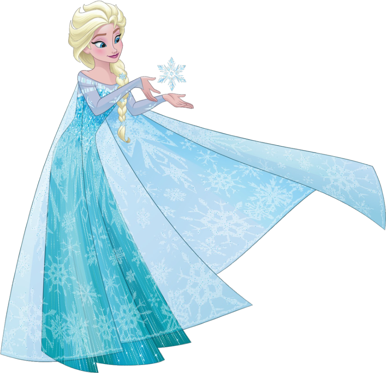 Elsa Snowflakes - Frozen Anna, Elsa & Olaf Blue Shimmer (1280x1236), Png Download