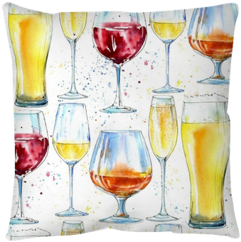 Seamless Pattern Of A Champagne,cognac, Wine, Beer - Wine (400x400), Png Download