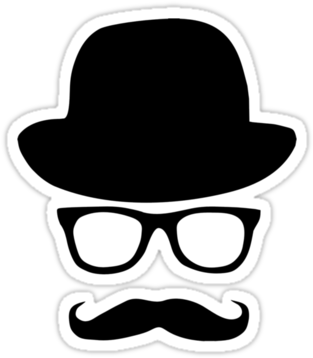 Hipster Moustache - Mustache And Hat Clipart (375x360), Png Download