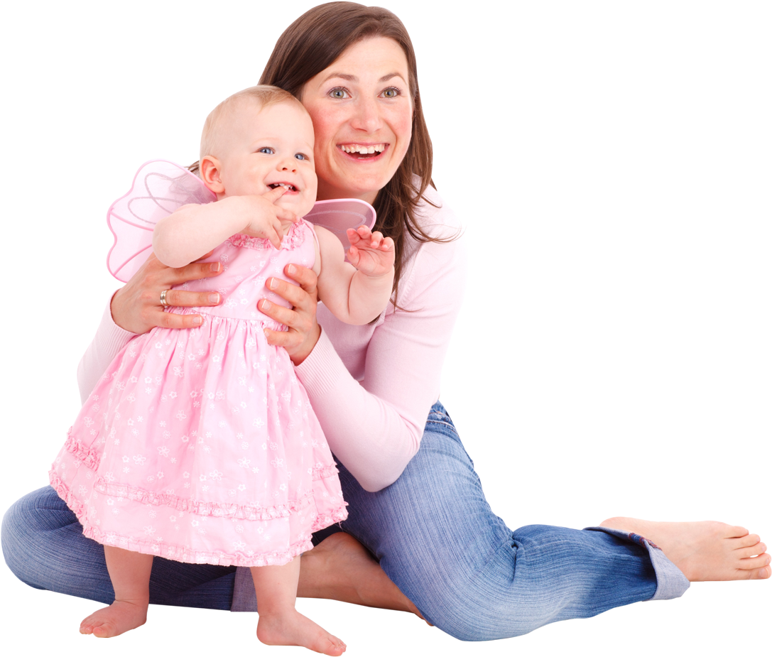 Download Happy Mother With Baby Png Image - Mother And Baby Png (500x419), Png Download