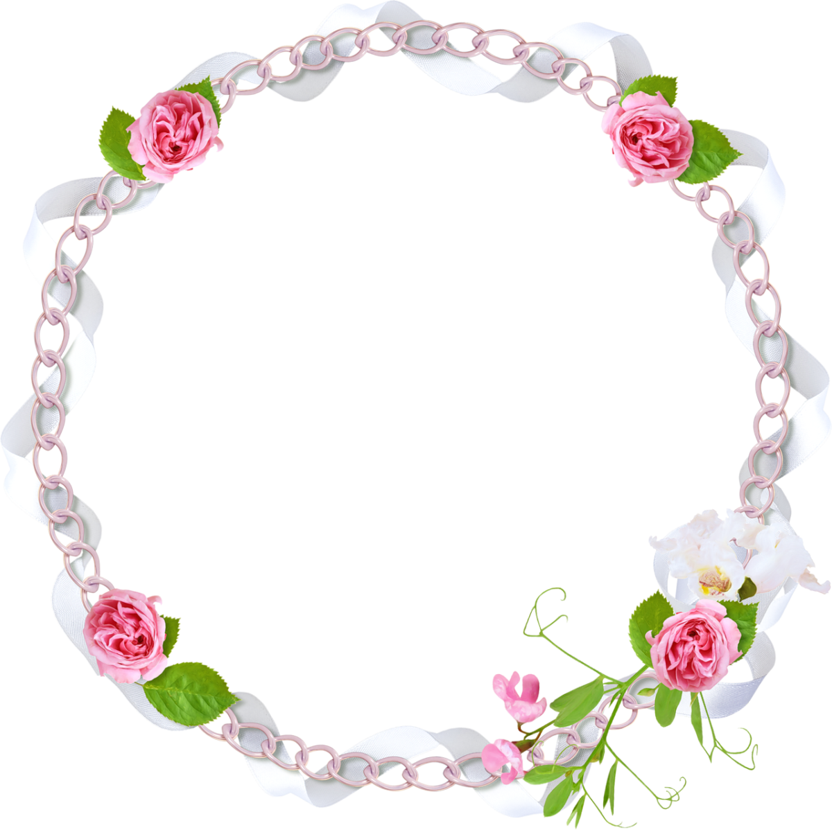 Ribbon Png, Ribbons, Picture Frames, Chains, Banners, - Круг Из Роз Пнг (1200x1198), Png Download