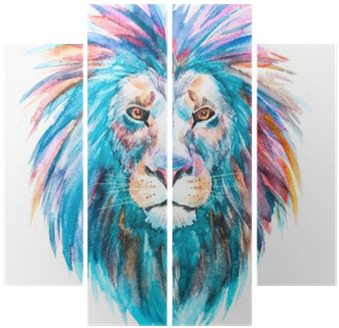 Watercolor Lion (400x400), Png Download