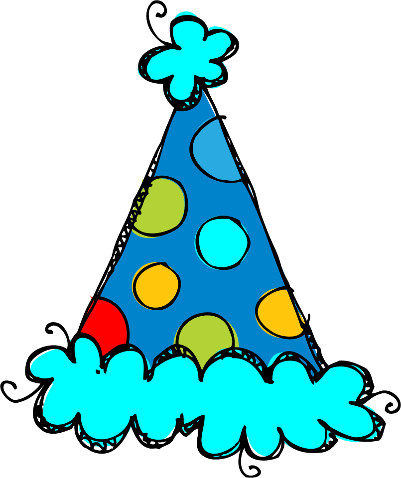 Birthday Hat Clipart & Birthday Hat Clip Art Image - Happy Birthday Hat Blue And Yellow (805x960), Png Download
