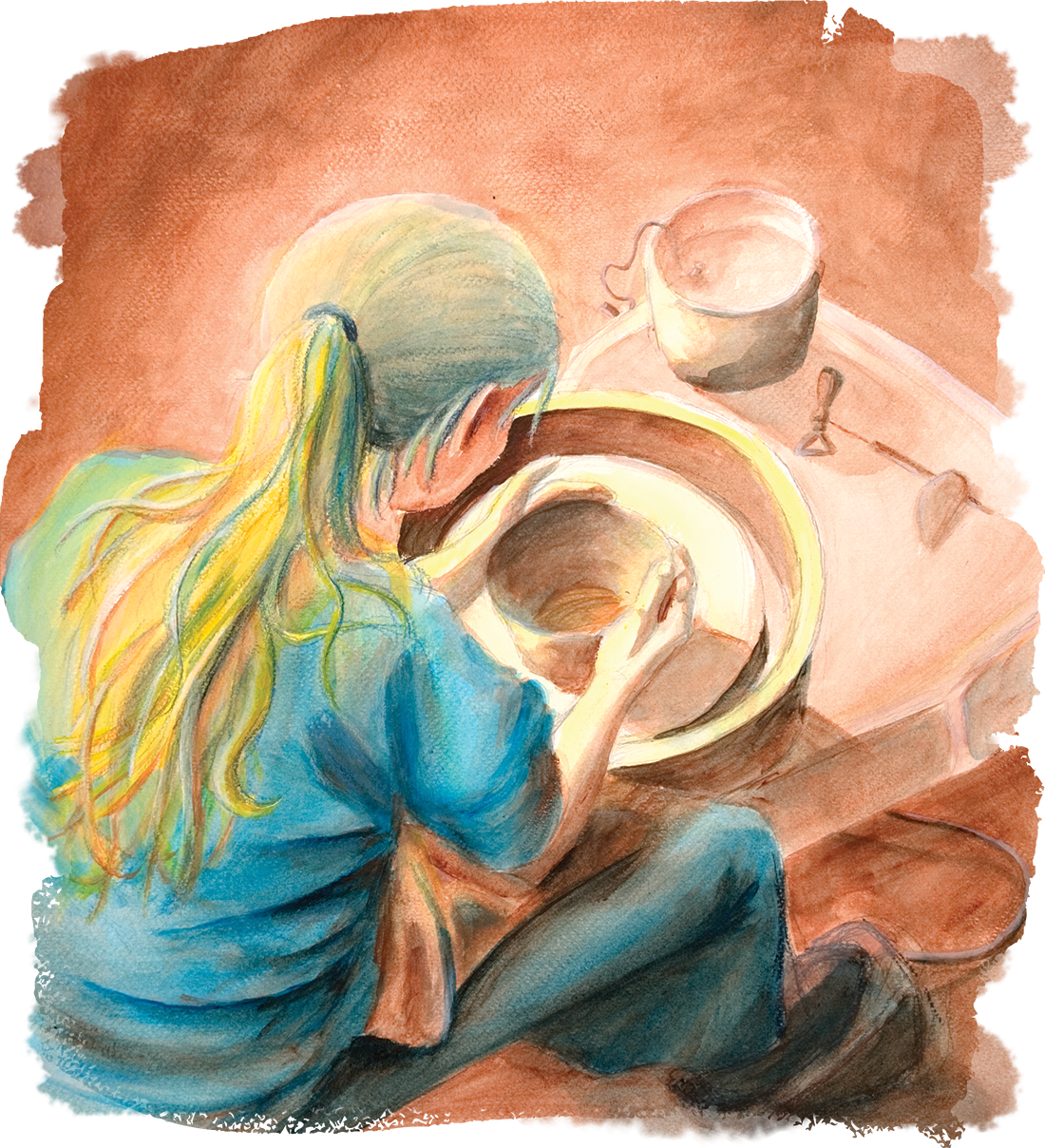 So She Painted Laura Merchant Design Illustration - Watercolor Painting (1100x1208), Png Download