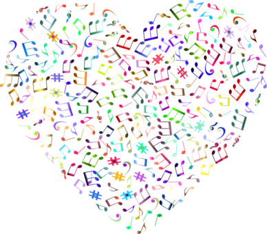 Musical Note T-shirt Musical Theatre Clef - Music Heart Transparent Background (388x340), Png Download