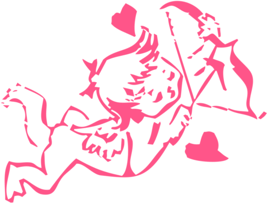 Love Angel With Arrow And Bow Pink Love Card, Emoji, (640x640), Png Download