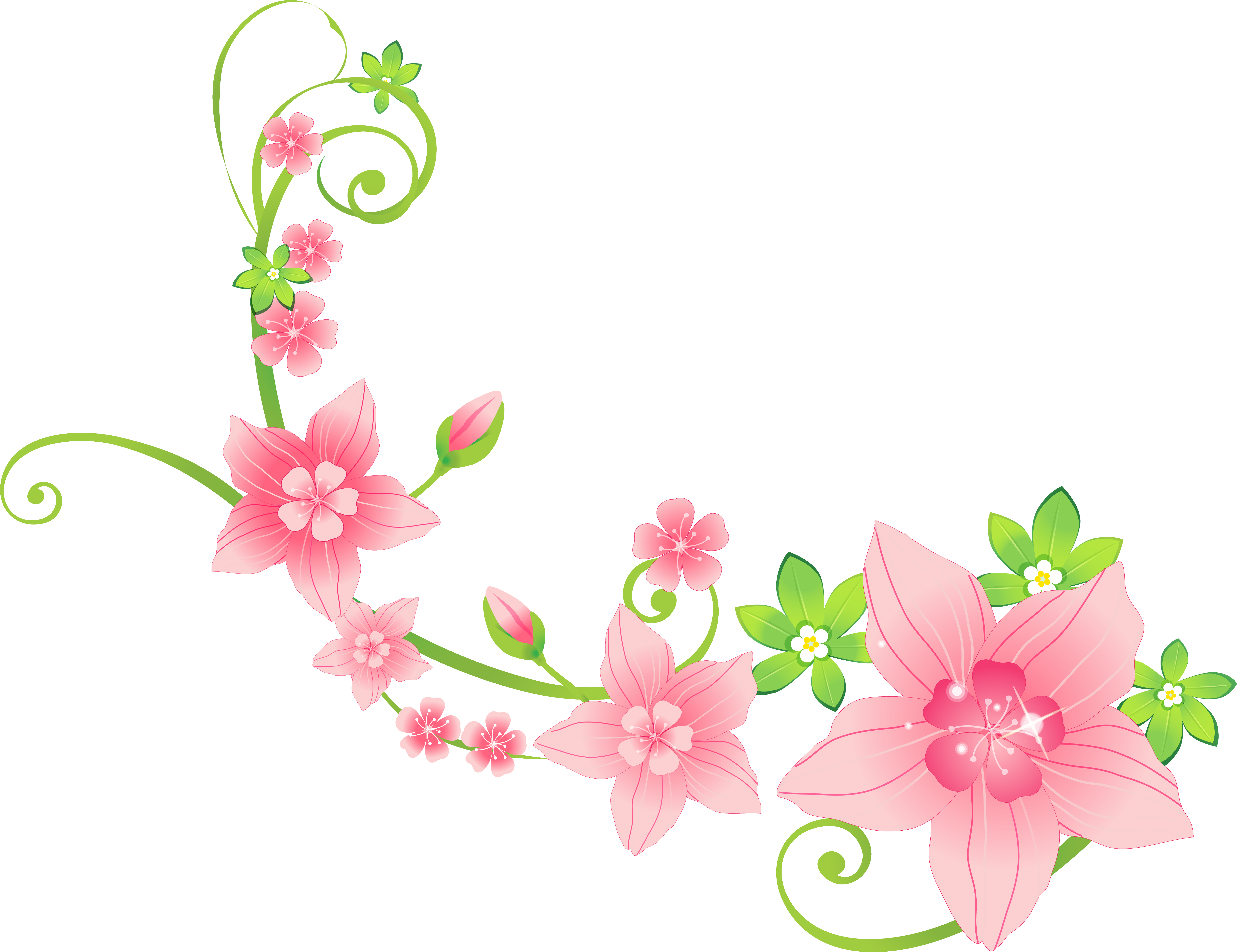 Pink Flower Clipart Png (6268x4826), Png Download