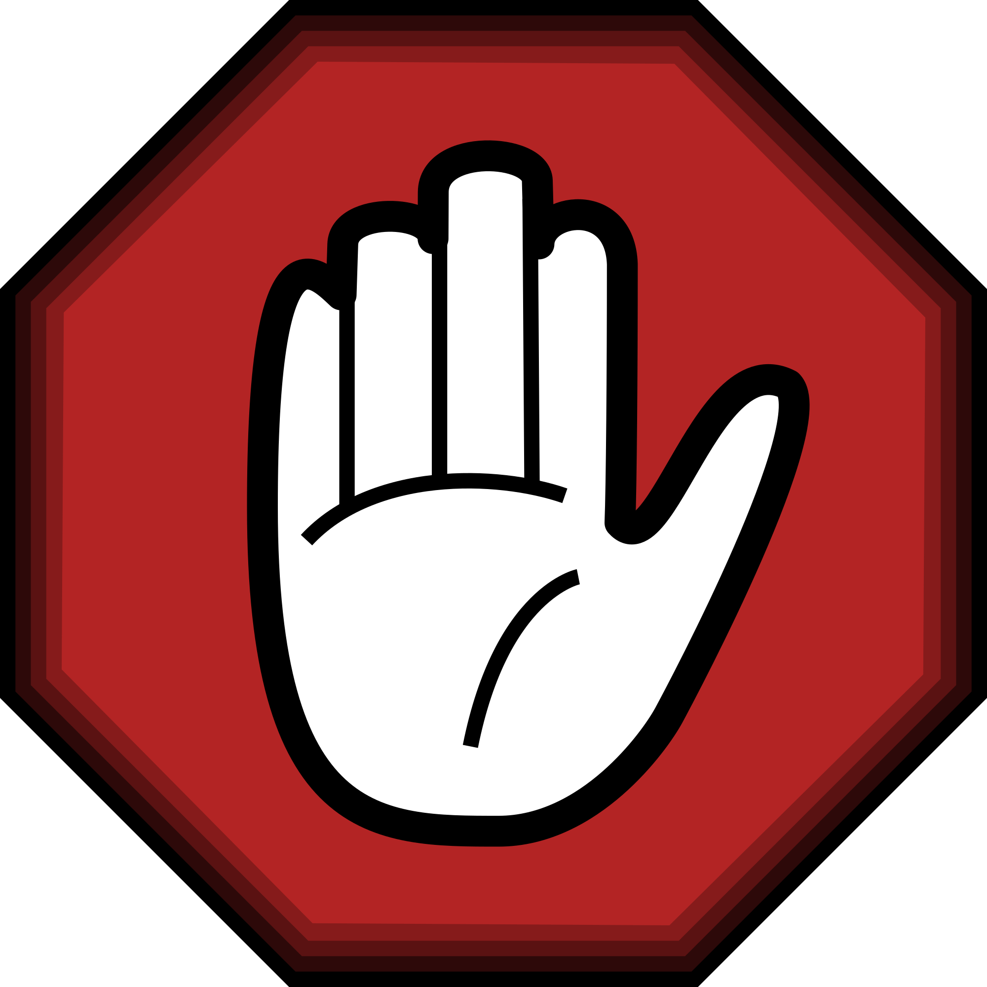 New Svg Image - Stop Hand (2000x2000), Png Download