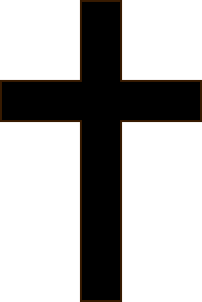 Crucifix Clipart Black And White Simple Black Cross - Black Cross No Background (396x592), Png Download