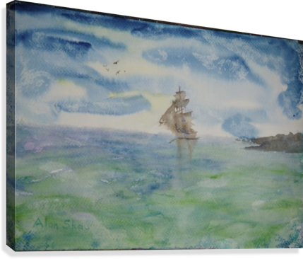 Ghost Ship - Painting (429x366), Png Download