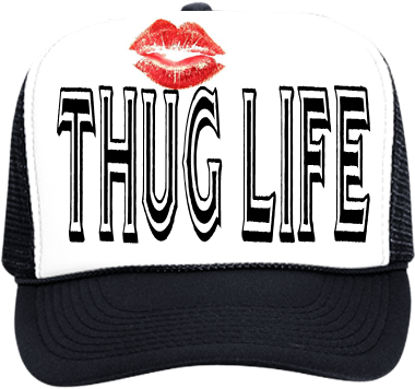 Custom Heat Pressed Trucker Hat 39 - Kiss (428x400), Png Download