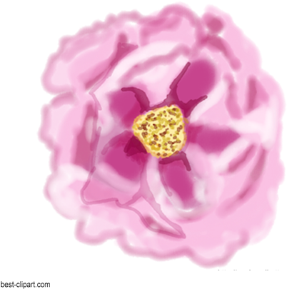 Pink Pensy Flower Watercolor Clip Art - Watercolor Painting (450x432), Png Download