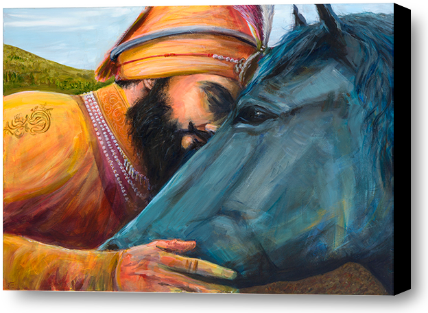 Guru Gobind Singh Ji Horse Death (600x596), Png Download