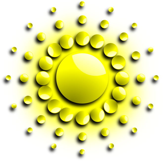 With Spherical Sunrays Clipart (600x593), Png Download