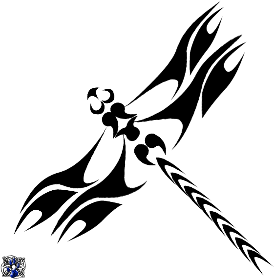 Dragonfly Tattoos Png Clipart - Tribal Dragonfly Png (600x600), Png Download