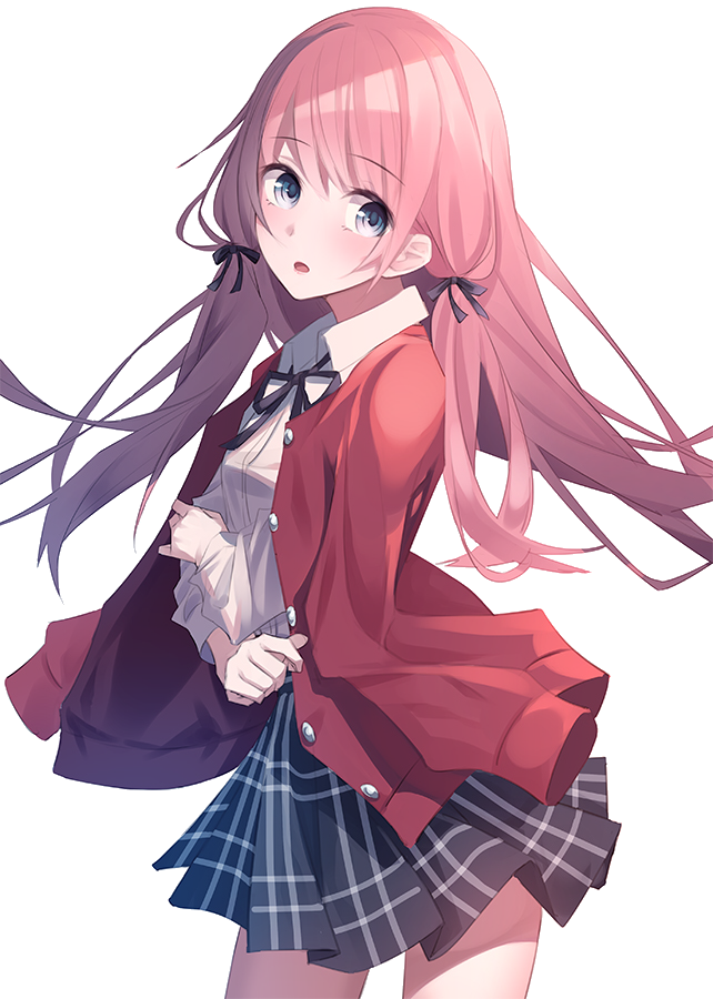 Anime Girl With Pink Hair Render - Hot Anime Girl Cute (642x900), Png Download