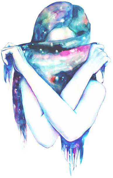 Tumblr - Galaxy Girl Tote Bags (500x698), Png Download