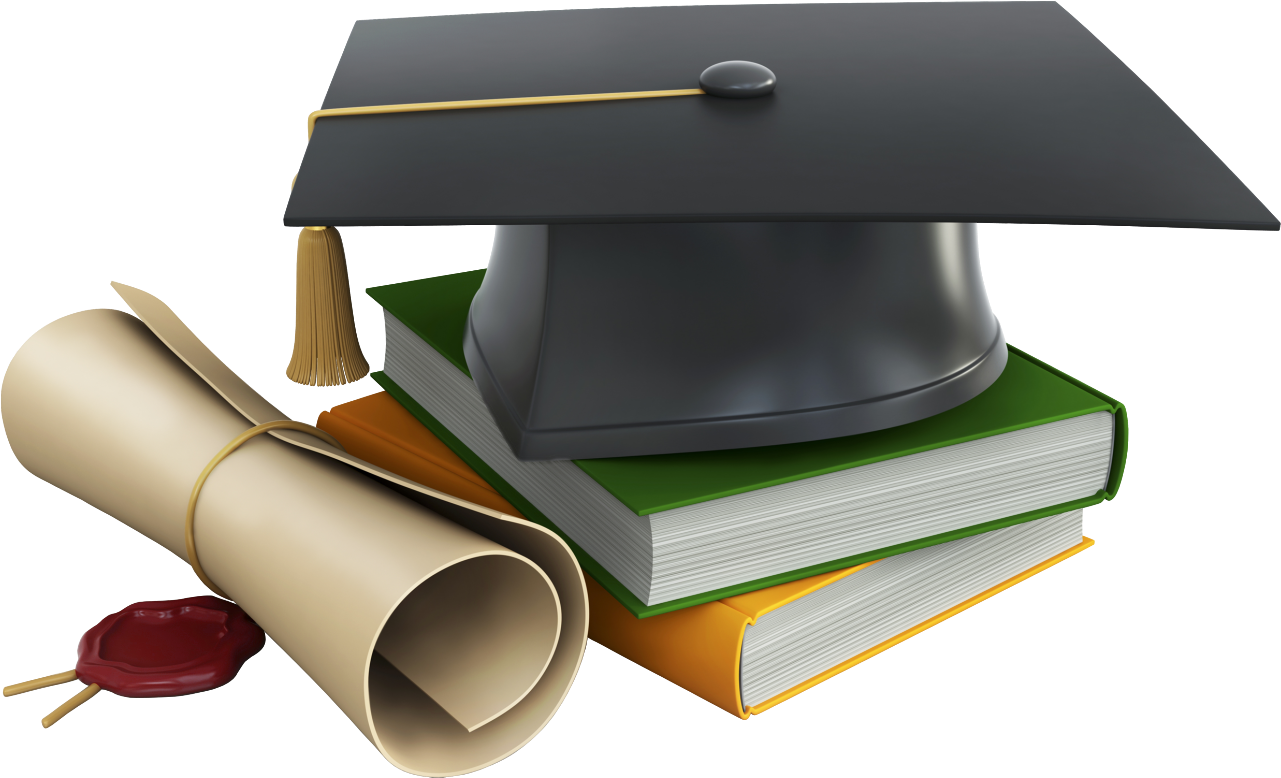 Graduation Cap Books And Diploma Png Clipart - Graduation Png (1336x811), Png Download