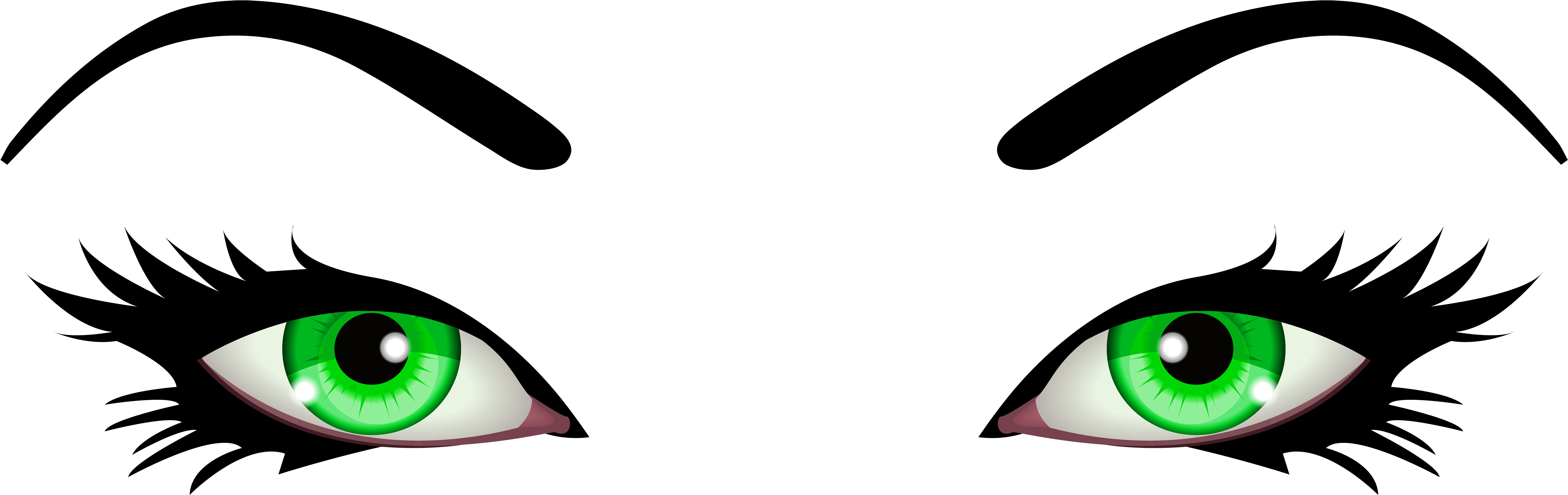 Green Female Eyes Png Clip Art - Eyes Png Transparent (6000x1950), Png Download