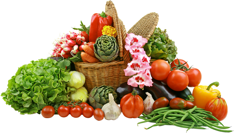 Vegetables Png Pictures - Fruit And Vegetables Basket (600x359), Png Download