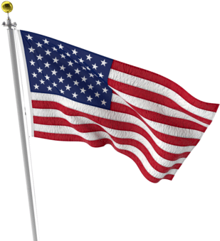 American Flags - American Flag With Stick Png (350x350), Png Download