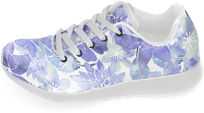 Watercolor Flower Pattern Men's Running Shoes - Walking Shoe (500x500), Png Download