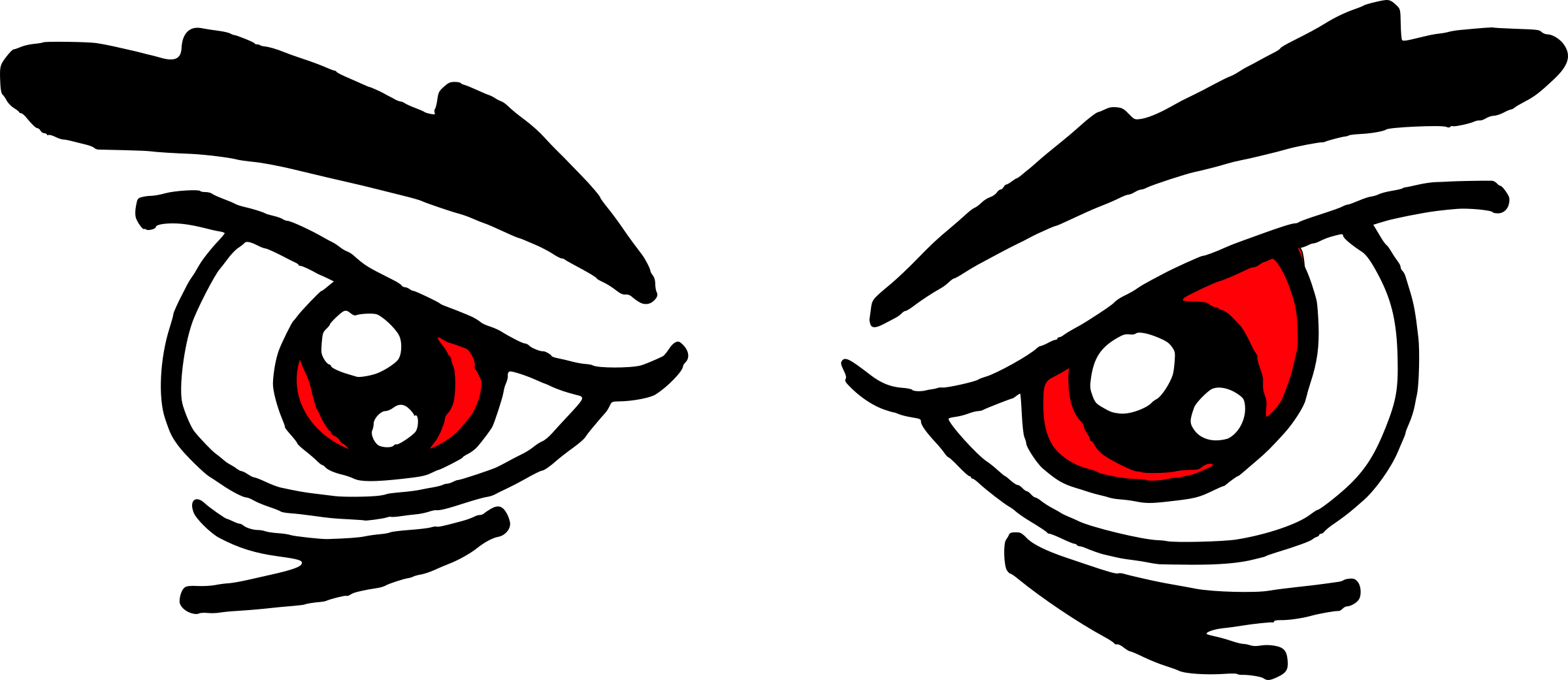 Red Eyes Clipart Snake Eye - Angry Eyes Clipart (2400x1041), Png Download