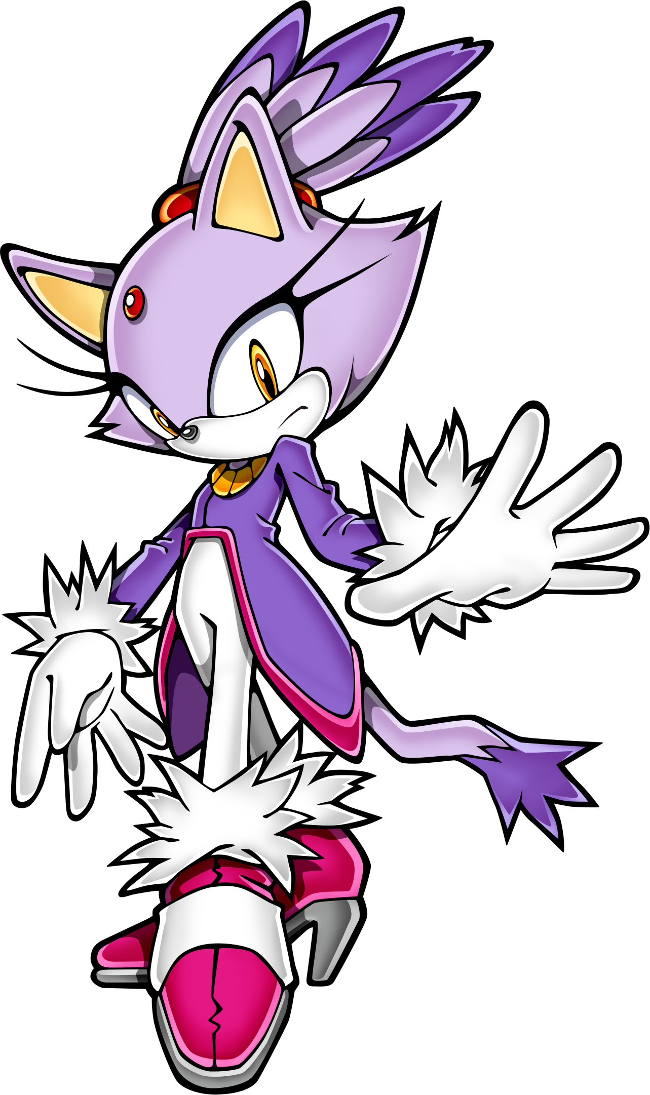 Blaze The Cat - Blaze The Cat Png (1283x2162), Png Download