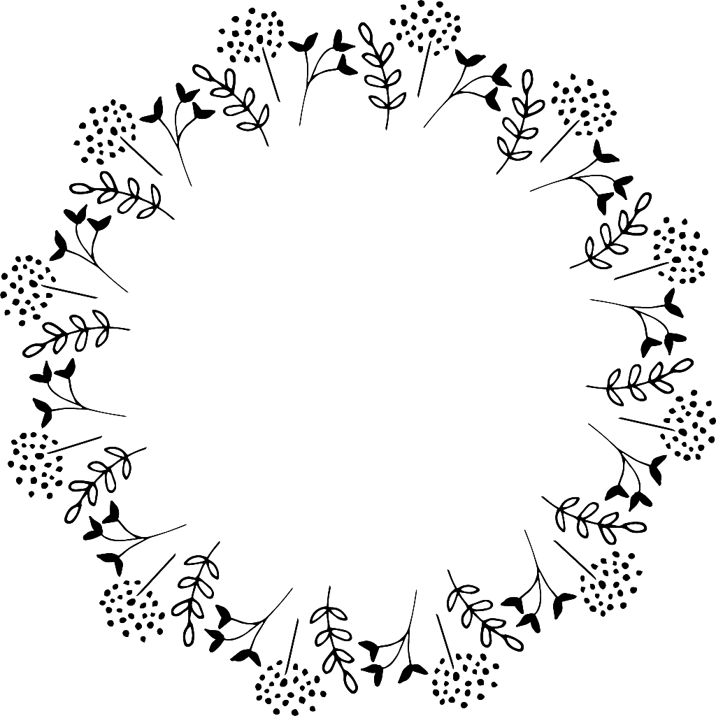 This Graphics Is Small Floral Wreath Free Buckle Black - Flower (1024x1024), Png Download