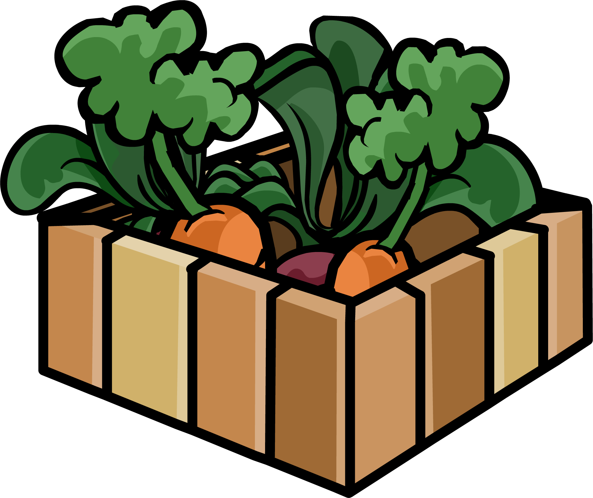 Box Of Carrot Plants - Club Penguin Plants (1982x1666), Png Download