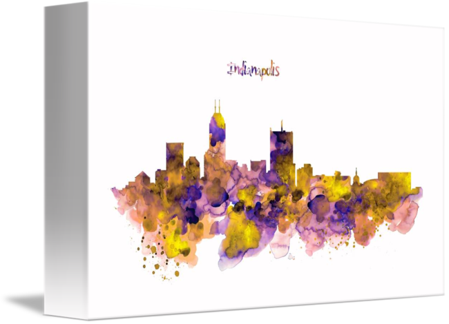 "indianapolis Skyline Silhouette" By Marian Voicu - Indianapolis (650x470), Png Download