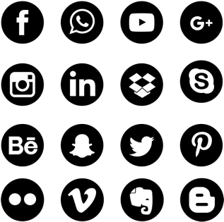 Social Media Icons Set Network Background - Social Media Icon Vector Png (360x360), Png Download