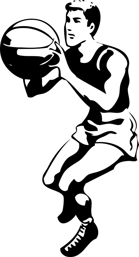Basketball Players - Basketball Player Black And White (434x800), Png Download