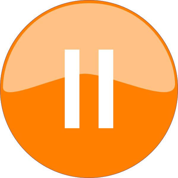 Pause Button Png Transparent Image - Pause Button Orange Png (600x600), Png Download