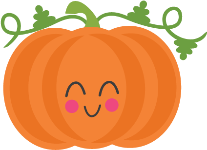 Jpg Black And White Library Cute Svg Scrapbook Cut - Cute Pumpkin Png (432x425), Png Download