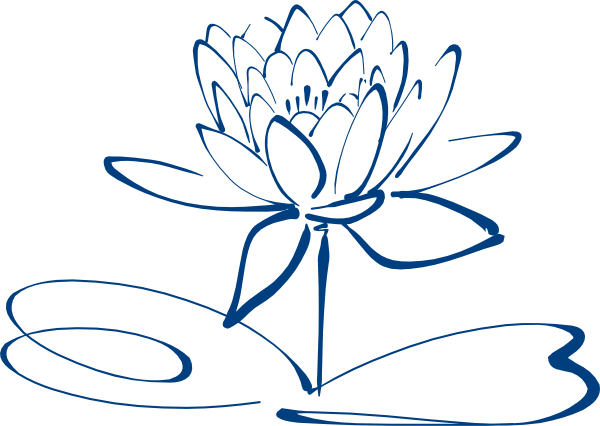 Lotus Flower Outline Blue Clip Art At Clipart Library - Lotus Flower Outline Png (600x426), Png Download
