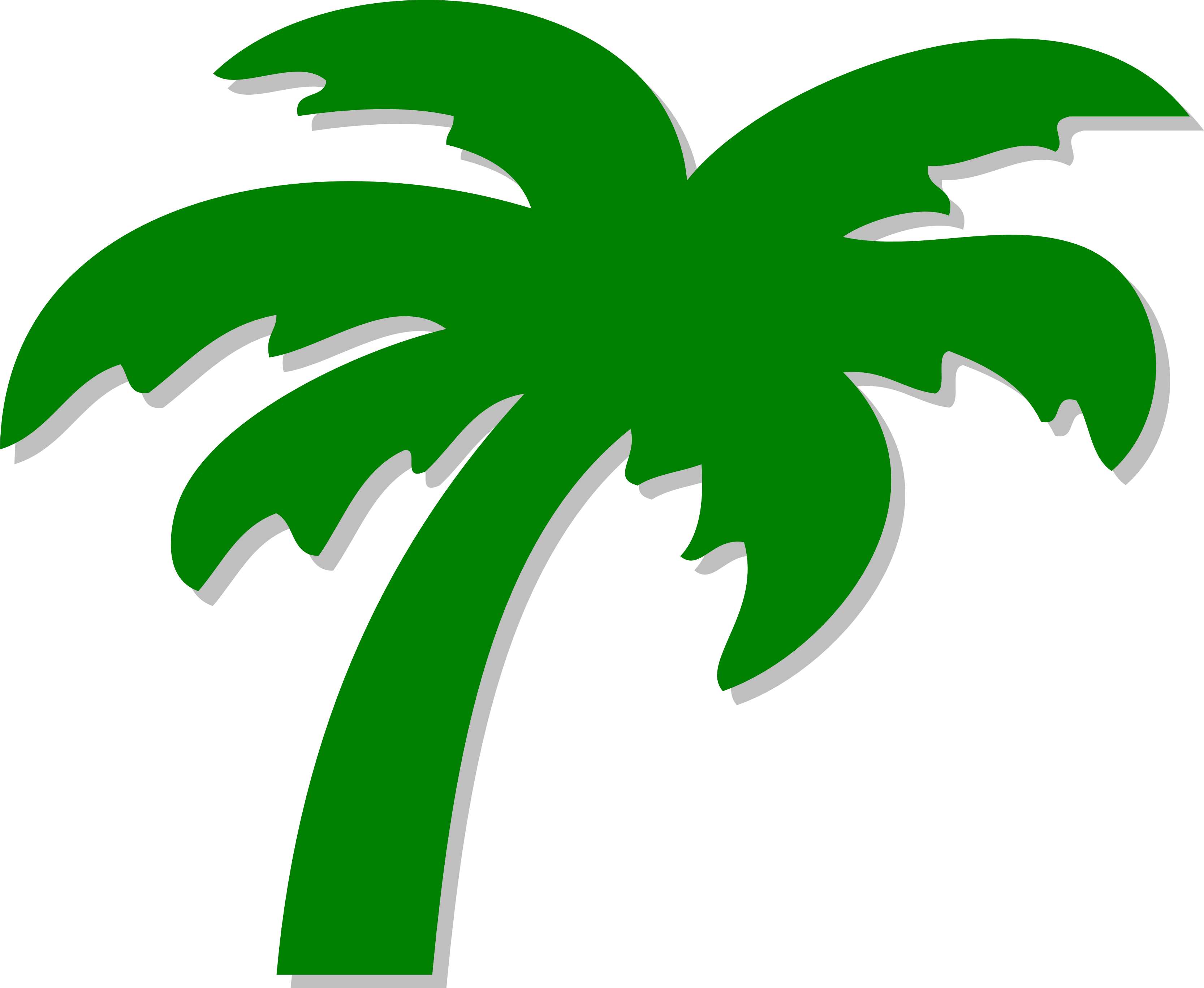 Open - Green Palm Tree Clip Art (2000x1640), Png Download