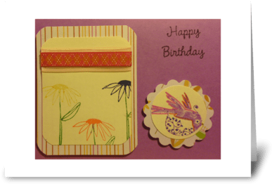 Happy B-day Greeting Card - Chrysanths (424x349), Png Download