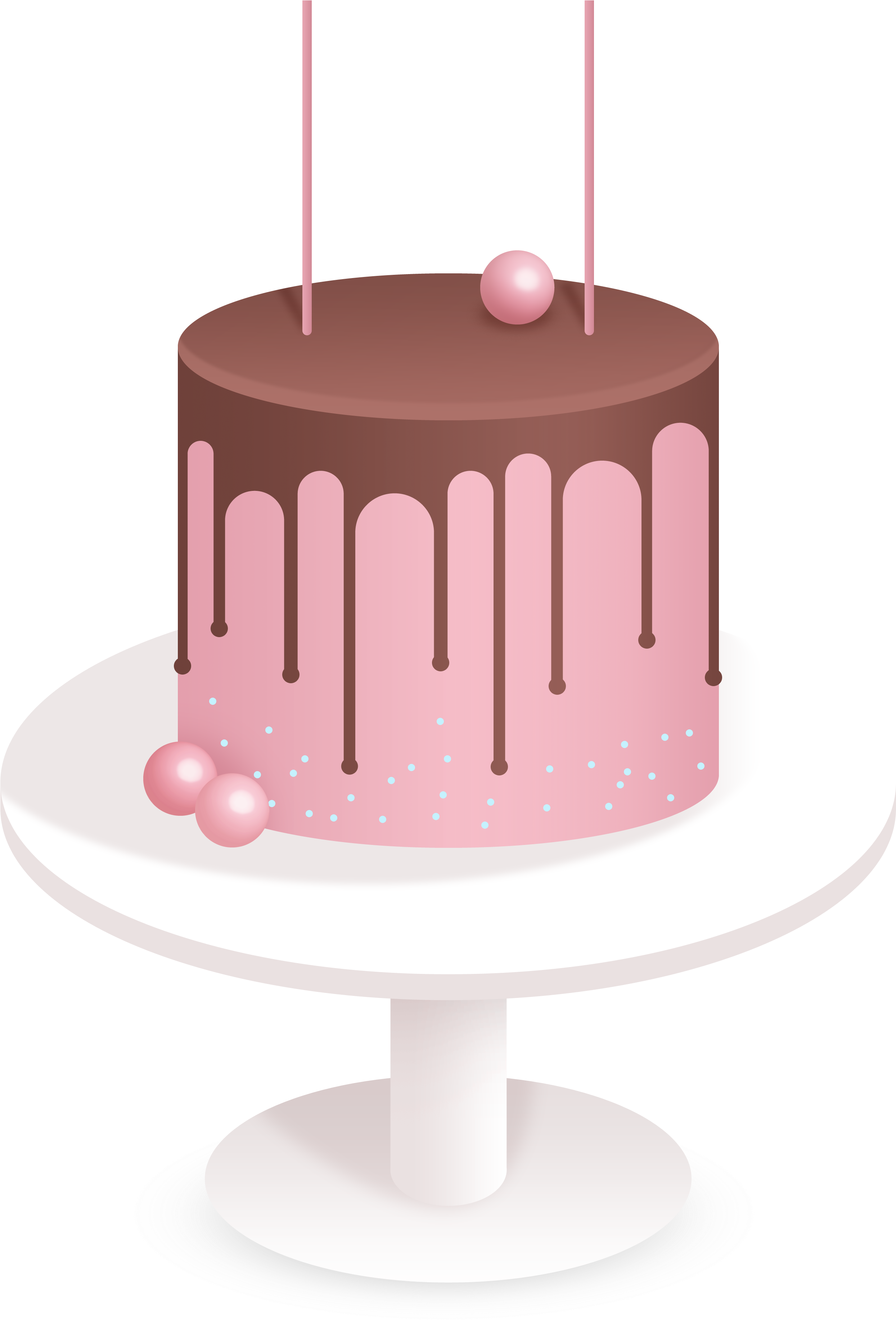 Hand Drawn Cartoon Birthday Cake Decoration Vector - Birthday Cake (3485x4352), Png Download