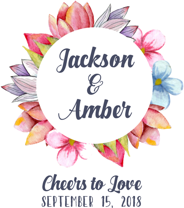 Romantic Watercolor - Wine Label (691x790), Png Download