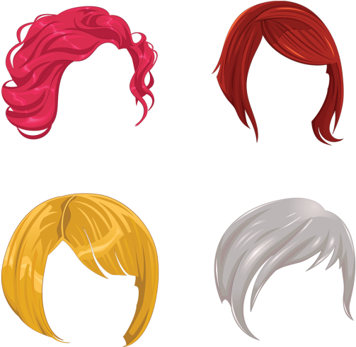 Girls Colorful Hair Style Collection, Girls Hair, Hair - Png Transparent Hair Png Girl (640x640), Png Download