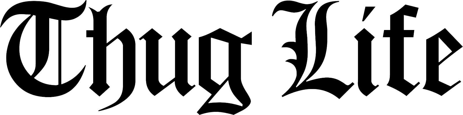 Thug Life Logo Picture - Thug Life Font Png (1600x399), Png Download